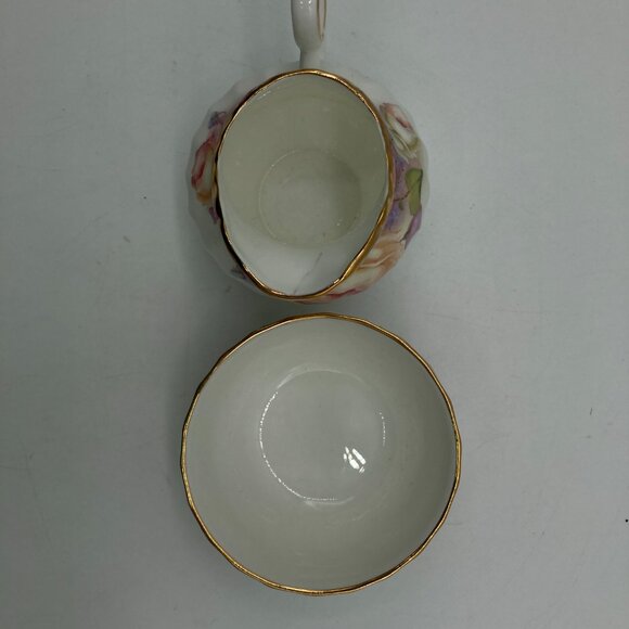 Vintage Golden Crown E & R Fine Bone China Creamer and Sugar Dish England - Picture 3 of 5